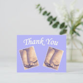 ベビーツインズリトル感謝してい足ユー青 ポストカード (スタンド正面)