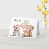 ベビーツインテディベアーズサンキュー カード (黄色い花)