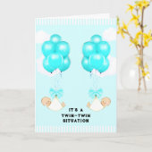 ベビーツインボーイズおめでとう カード (黄色い花)