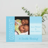 ベビーツインボーイズは私のゴッドペアレント招待状 招待状 (スタンド正面)