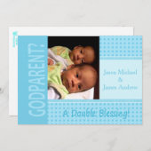 ベビーツインボーイズは私のゴッドペアレント招待状 招待状 (正面/裏面)