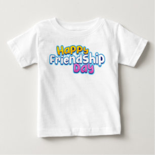ベビーティーと"Happy Friendship Day"ロゴ ベビーTシャツ