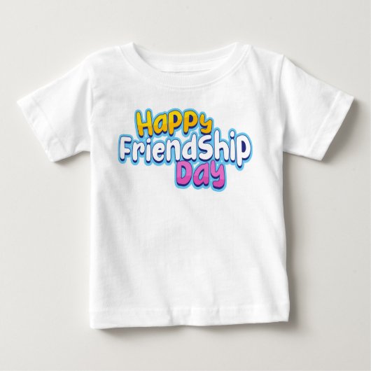 ベビーティーと"Happy Friendship Day"ロゴ ベビーTシャツ (正面)
