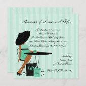 ベビーティーインシーフォームグリーン 招待状 (正面/裏面)