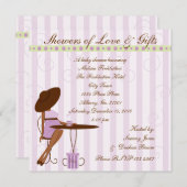 ベビーティーインパープル 招待状 (正面/裏面)