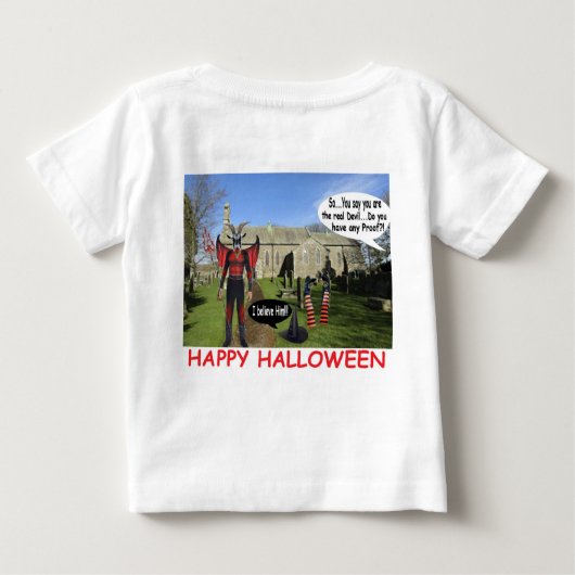 ベビーティーハッピーハローウィンヤギ ベビーTシャツ (裏面)