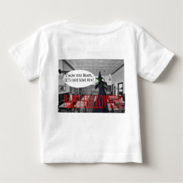 ベビーティーハッピーハローウィン魔女ネコ ベビーTシャツ