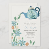 ベビーティーパーティーシャワー 招待状 (正面/裏面)