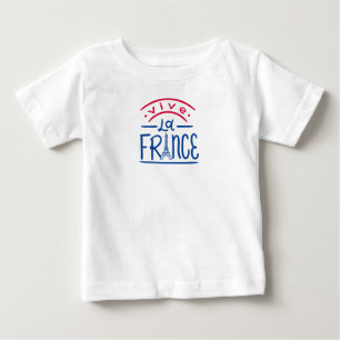 ベビーティーフランスの-お祝いエッフェルタワーアート ベビーTシャツ