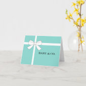 ベビーティール（緑がかった色）ブルースプリンクルシャワーパーソナライズされた カード (黄色い花)
