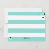 ベビーティール(緑がかった色)ブルーティアラシャワースプリンクルパーティー 招待状 (裏面)