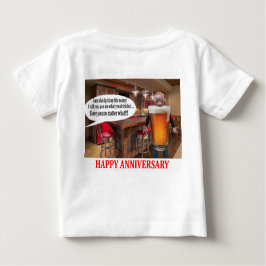 ベビーティー。ハッピーアニバーサリー。オランウタンビール ベビーTシャツ