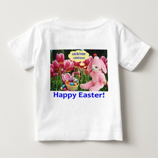 ベビーティー。ハッピーイースターアルパカ ベビーTシャツ (裏面)