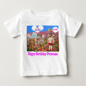ベビーティー。ハッピーバースデープリンセス赤いパンダ灯 ベビーTシャツ (正面)