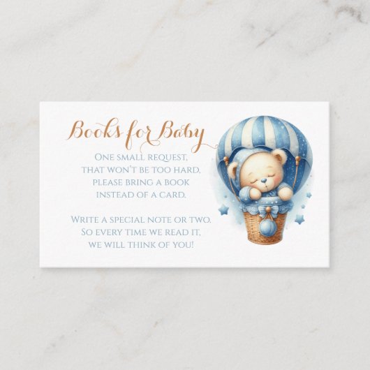 ベビーテディブルーエアバルーンブックベビー エンクロージャーカード (正面)