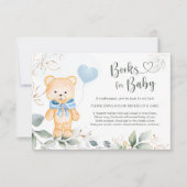 ベビーテディベアの緑の葉用の本 招待状 (正面)