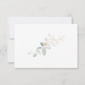 ベビーテディベアの緑の葉用の本 招待状 (裏面)