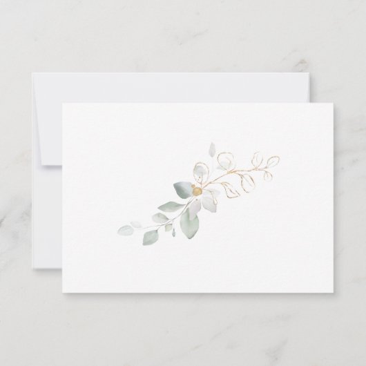 ベビーテディベアの緑の葉用の本 招待状 (裏面)