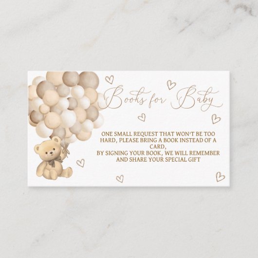 ベビーテディベアをテーマにした書籍 エンクロージャーカード (正面)