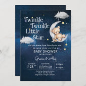 ベビーテディベアトゥインクルトゥインクルリトルスター 招待状 (正面/裏面)