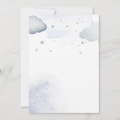 ベビーテディベアースターズ雲赤ちゃんシャワー 招待状 (裏面)