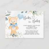 ベビーテディベア緑の葉が広がる本 エンクロージャーカード (正面)