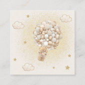 ベビーテディベア金ゴールド風船用ブック エンクロージャーカード (裏面)