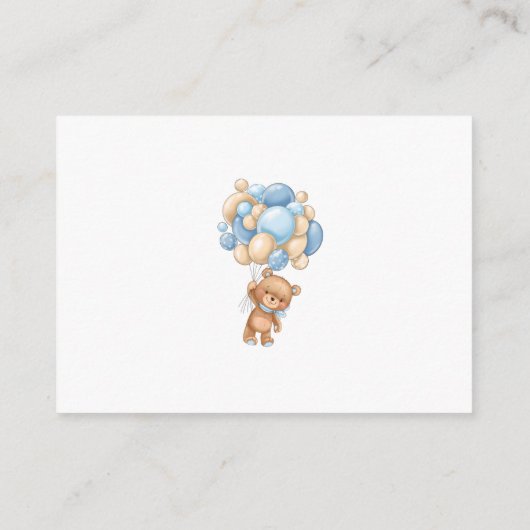 ベビーテディベア青い風船の囲い用の本 エンクロージャーカード (裏面)