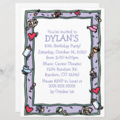 ベビーテーマ誕生日パーティチラシ招待状 (正面/裏面)