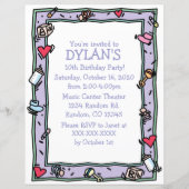 ベビーテーマ誕生日パーティチラシ招待状 (正面)