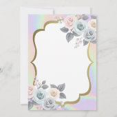 ベビーデアフレームバラホログラフィックベビーシャワー 招待状 (裏面)