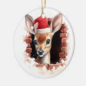 ベビーディアインサンタハット – 3D セラミックオーナメント (左)