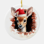 ベビーディアインサンタハット – 3D セラミックオーナメント (裏面)