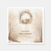 ベビーディアウィンターベージュベビーシャワー スタンダードカクテルナプキン (正面)