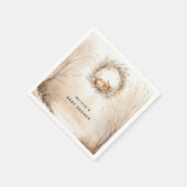 ベビーディアウィンターベージュベビーシャワー スタンダードカクテルナプキン (角)