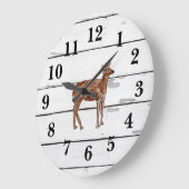 ベビーディアウッドランド絵を描アニマルズシプラップ ラージ壁時計 (傾斜)