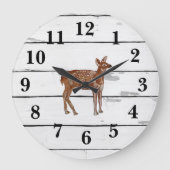 ベビーディアウッドランド絵を描アニマルズシプラップ ラージ壁時計 (正面)