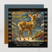 ベビーディアスノーイおもしろいクールクリスマスパーティー 招待状 (正面/裏面)