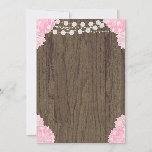 ベビーディアドー素朴ガールシャワー招待状 招待状 (裏面)