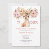 ベビーディアバタフライピンクのフローラベビーシャワー 招待状 (正面)