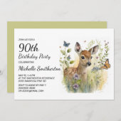 ベビーディアバタフライリーフフローラ90誕生日 招待状 (正面/裏面)