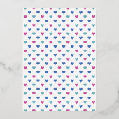 ベビーディアピンクフローラウッドランドガールベビーシャワー 箔招待状 (裏面)