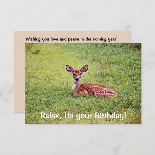 ベビーディアファウリラックスンズフラット誕生日カード 招待状 (正面/裏面)