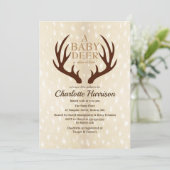 ベビーディアライトファウンファー&〔雄ジカの〕枝角ベビーシャワー 招待状 (スタンド正面)