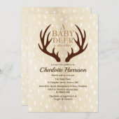 ベビーディアライトファウンファー&〔雄ジカの〕枝角ベビーシャワー 招待状 (正面/裏面)