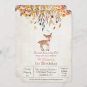 ベビーディア秋1st誕生日招待状 招待状 (正面/裏面)