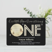 ベビーディスコをテーマにした第1誕生日 招待状 (スタンド正面)