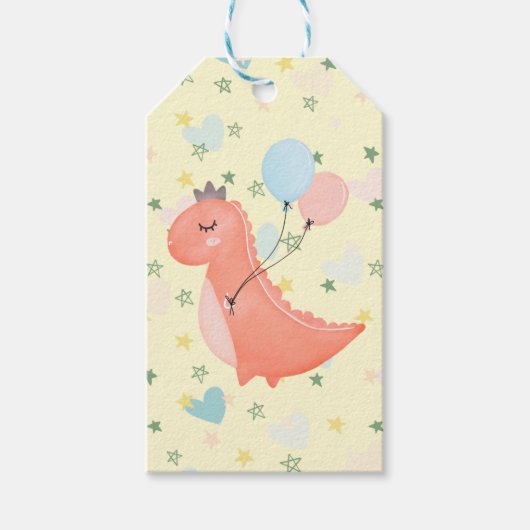 ベビーディノバースデーパーティーのお願い ギフトタグ (正面)