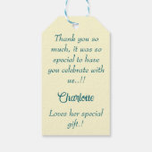 ベビーディノバースデーパーティーのお願い ギフトタグ (裏面)