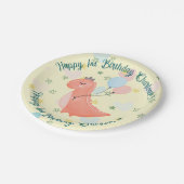 ベビーディノバースデーパーティー ペーパープレート (アングル)